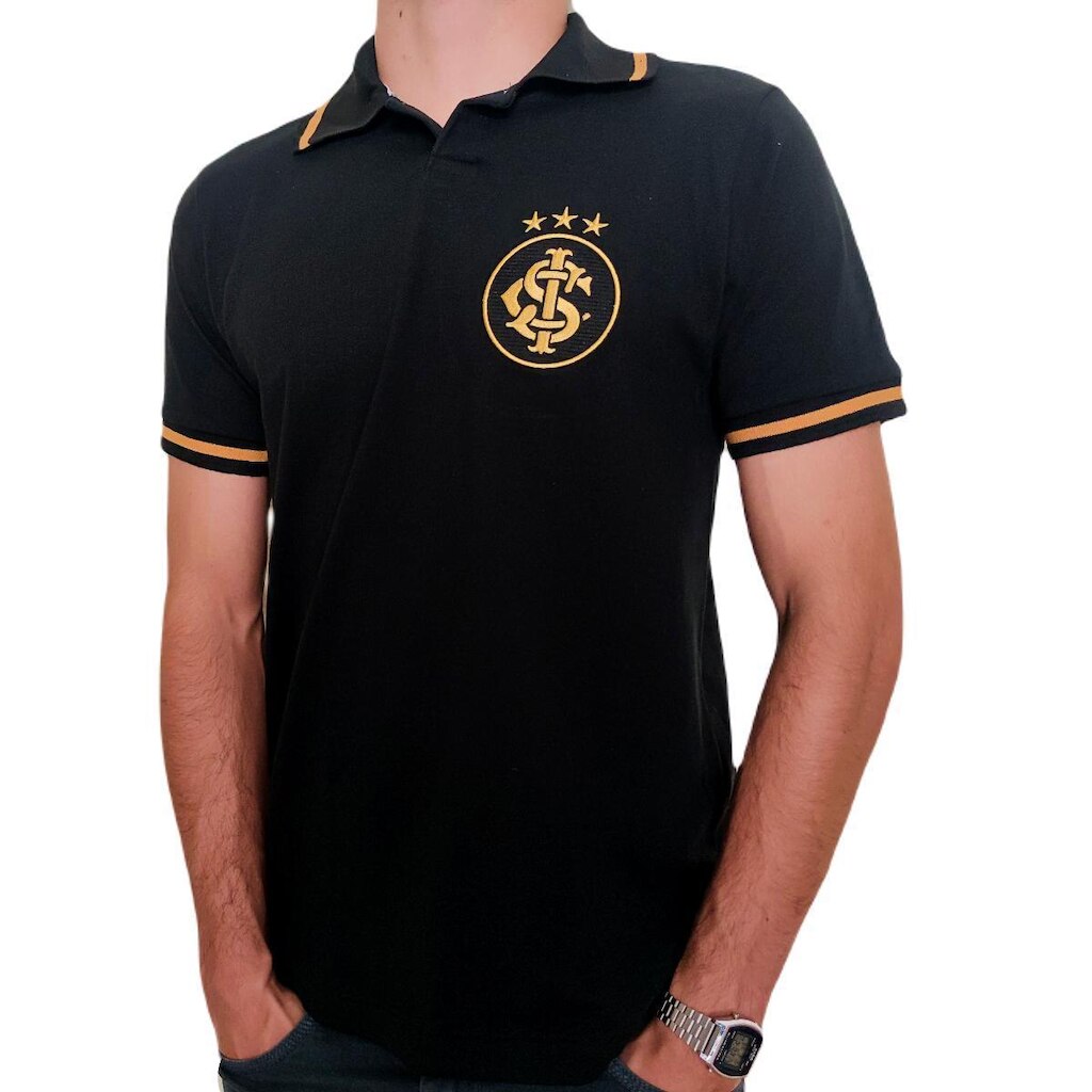 Camisa Internacional Polo Preta Oficial