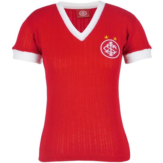 Camisa Internacional Retrô Canelada Feminina N°7 Vermelho Netshoes