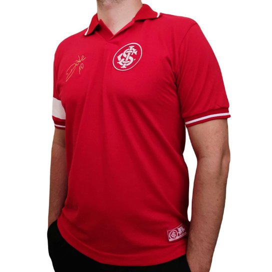 Camisa Internacional Retrô D'Alessandro 2010 Oficial - Vermelho Menor preço em Camisa Internacional Retrô D'Alessandro 2010 Oficial - Vermelho