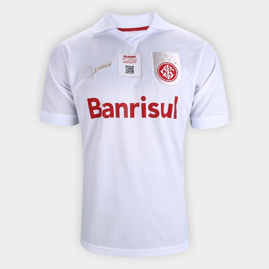 Camisa Internacional Retrô Fernandão Oldoni Masculina - Branco Menor preço em Camisa Internacional Retrô Fernandão Oldoni Masculina - Branco