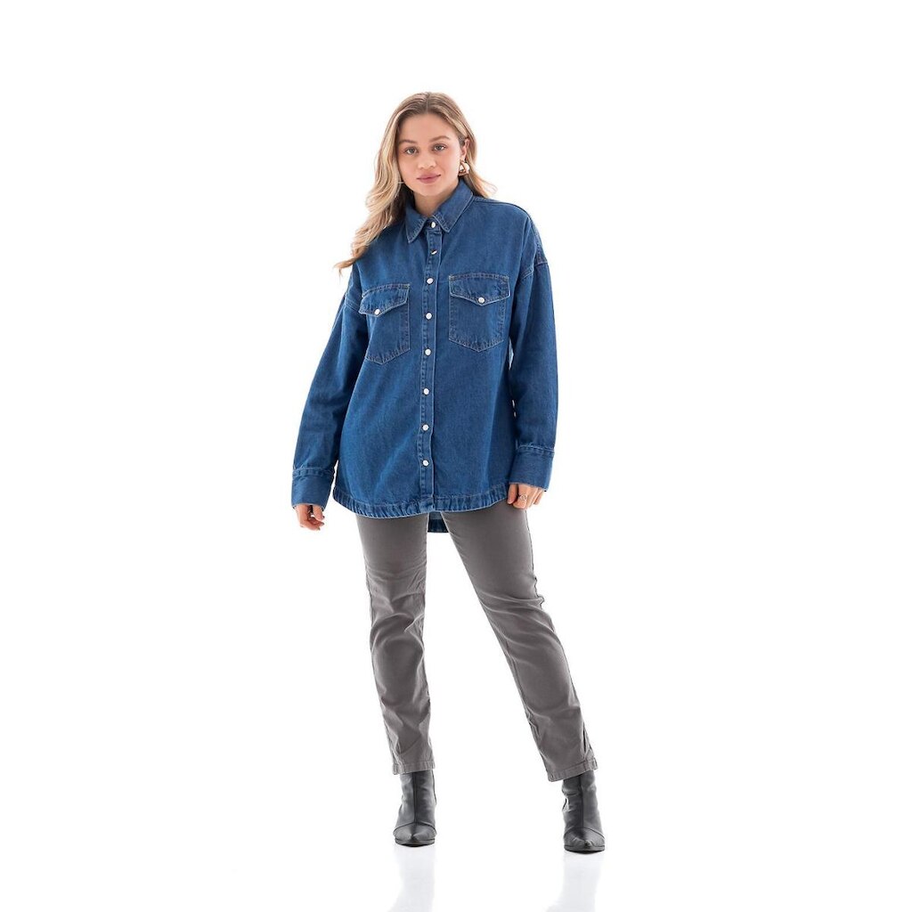 Camisa Jeans Feminina Arauto Over