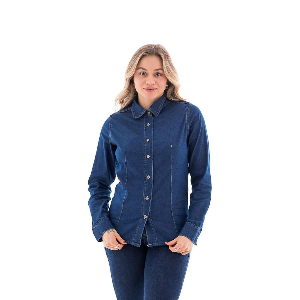 Camisa Jeans Feminina M/L Arauto Slim