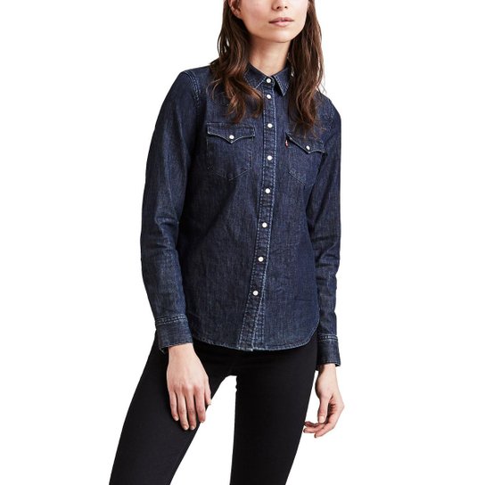 Levis Classic Western Blusa Jeans Levis Levi's Camisas Homem