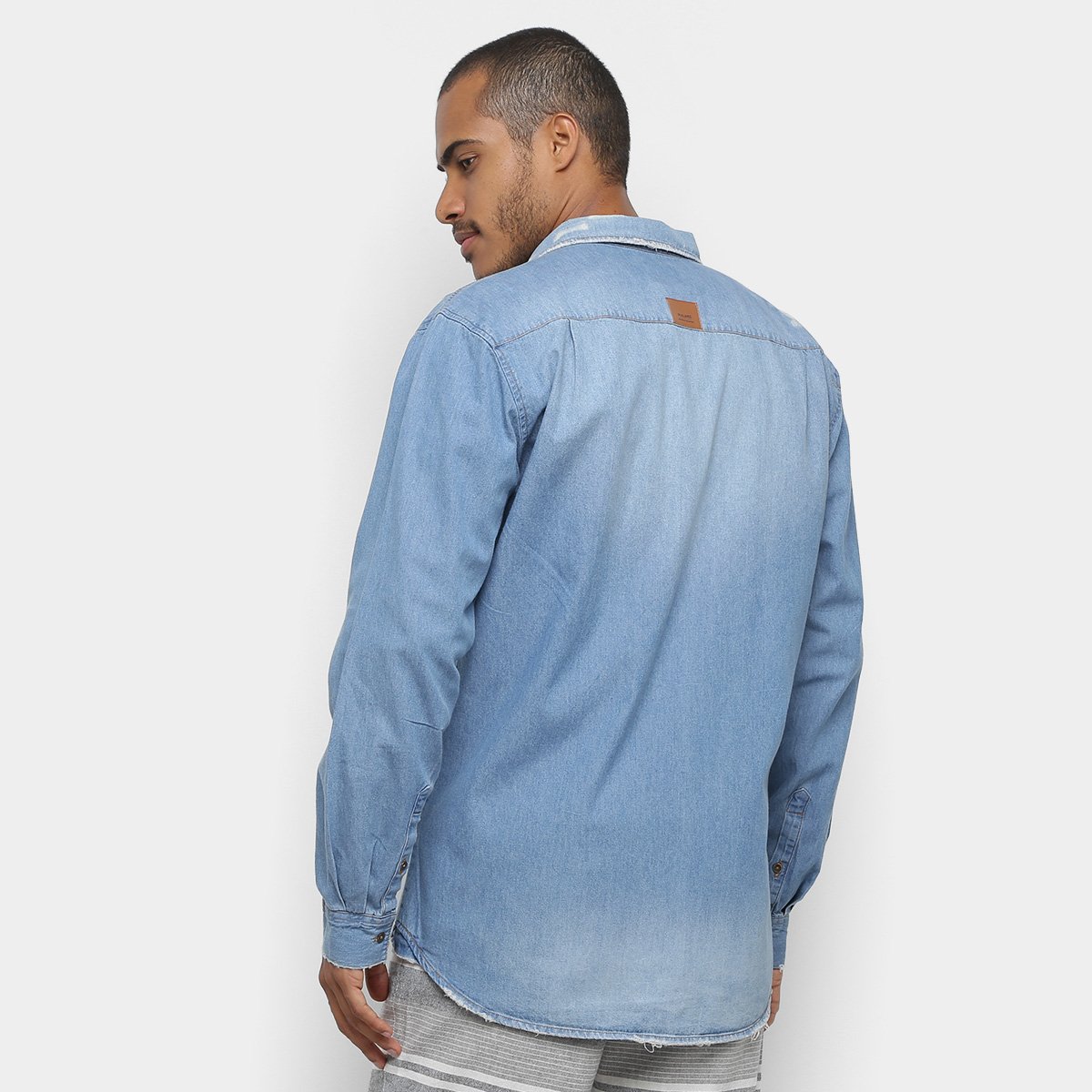 camisa jeans masculina malwee