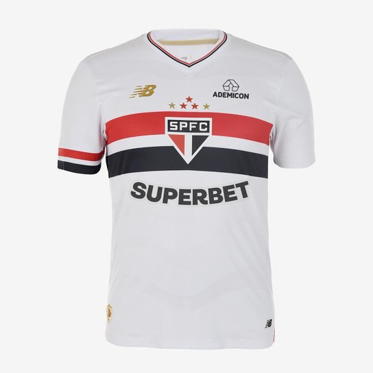 Camisa Jogador Home Spfc 2025 C/P Masculina - Branco+Vermelho | Netshoes