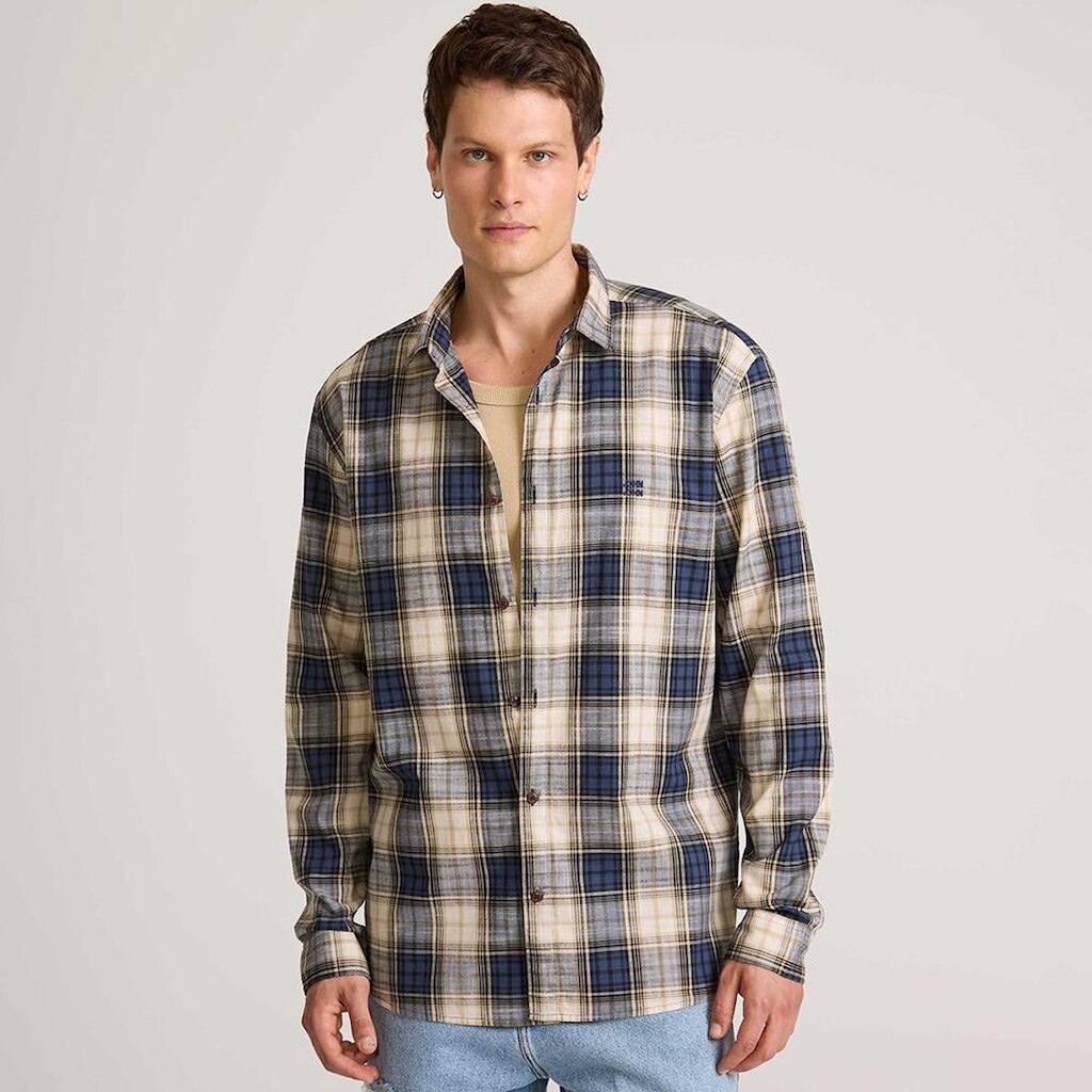 Camisa John John Blue Square Masculino