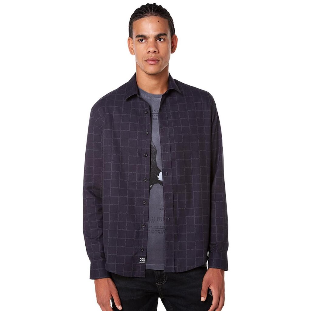 Camisa John John Masculina Relaxed Mini Line Preta