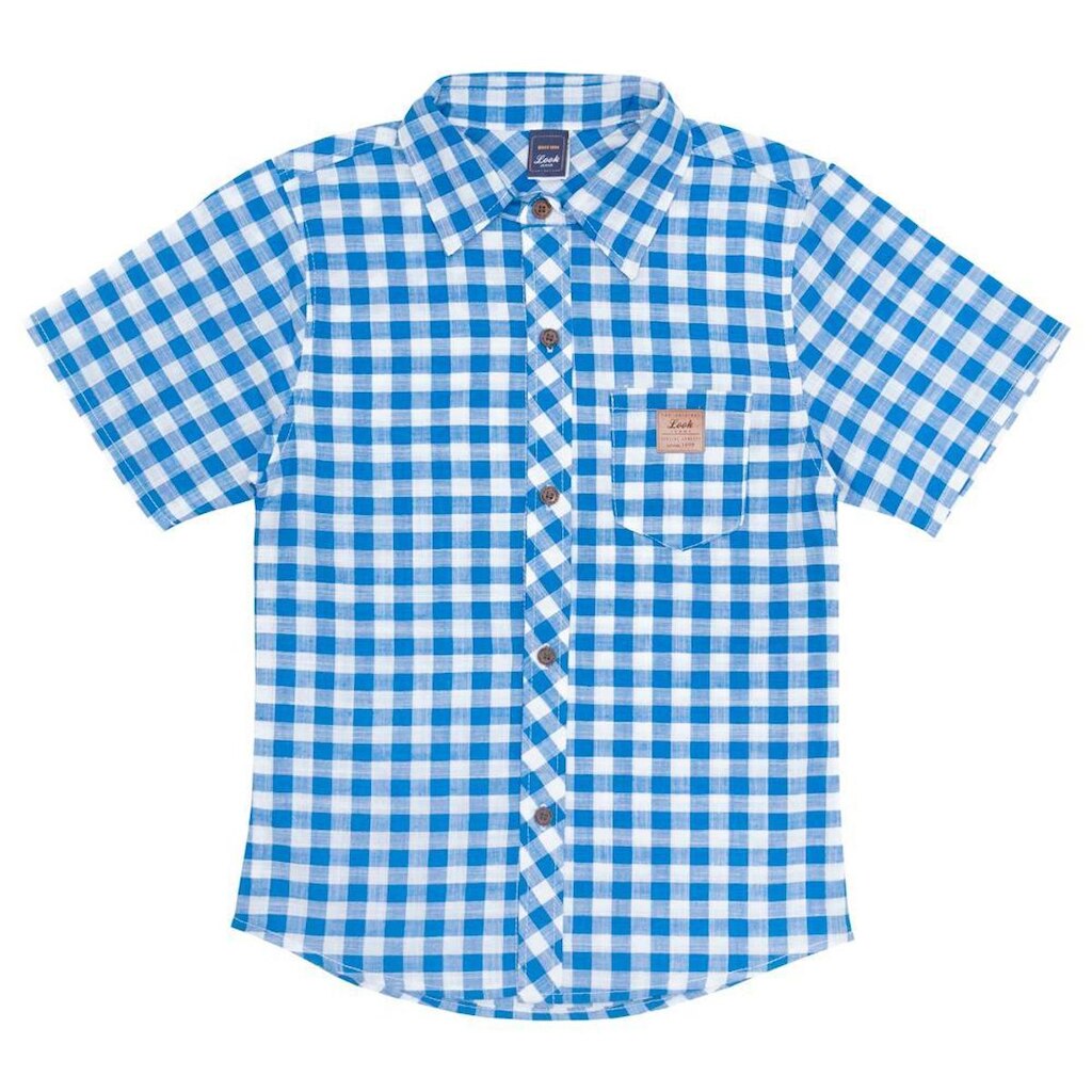 Camisa Juvenil Look Jeans Xadrez Collor - 12 - AZUL