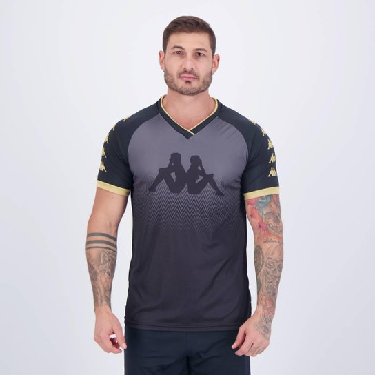 Camisa Kappa Braddy Preta e Dourada