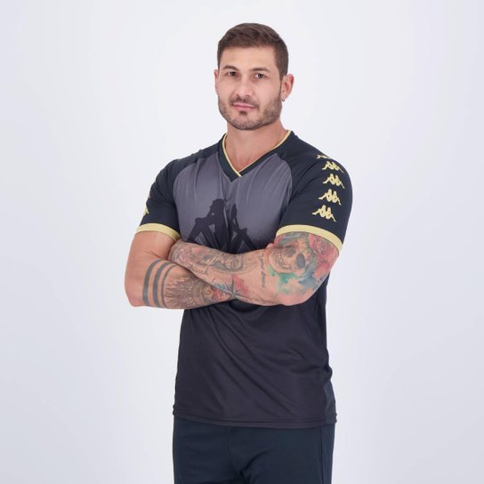 Camisa Kappa Braddy Preta e Dourada