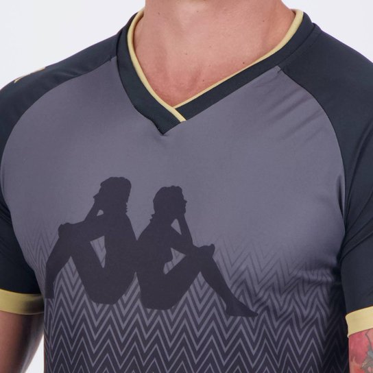 Camisa Kappa Braddy Preta e Dourada