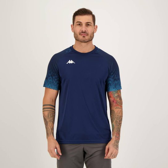 Camisa Kappa Johnson Marinho - Azul Menor preço em Camisa Kappa Johnson Marinho - Azul