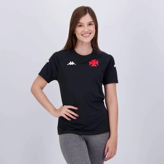 Camisa Kappa Vasco Details Supporter Preta Feminina 10 Payet