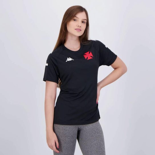 Camisa Kappa Vasco Details Supporter Preta Feminina 10 Payet