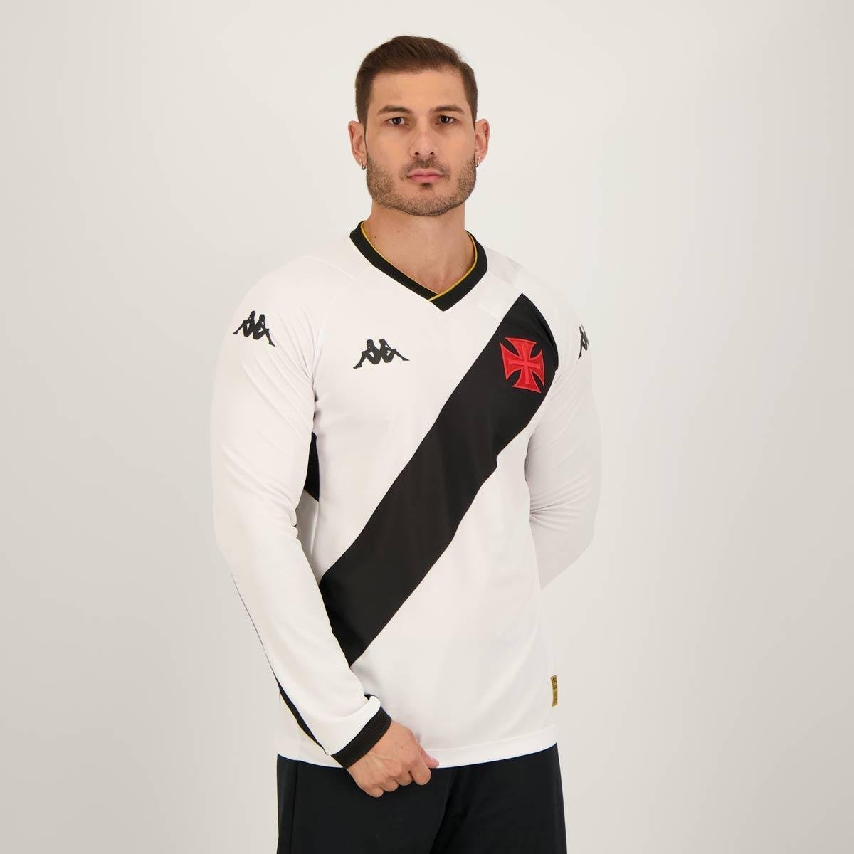 Camisa Kappa Vasco II 2023 Manga Longa EKVA211983 - Branco | Netshoes