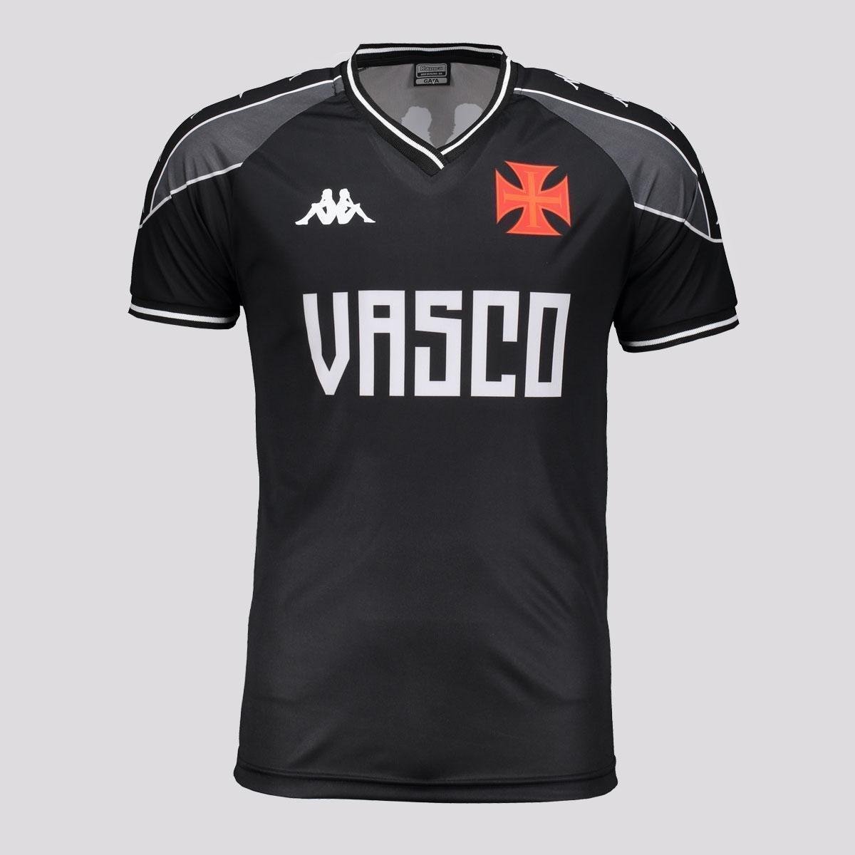Camisa Kappa Vasco Supporter 2023 Preta Menor preço em Camisa Kappa Vasco Supporter 2023 Preta