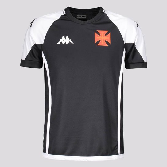 Camisa Kappa Vasco Supporter Basic Juvenil Preta - Preto Menor preço em Camisa Kappa Vasco Supporter Basic Juvenil Preta - Preto