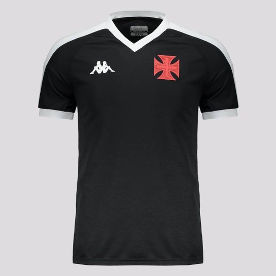 Camisa Kappa Vasco Supporter Beau Preta
