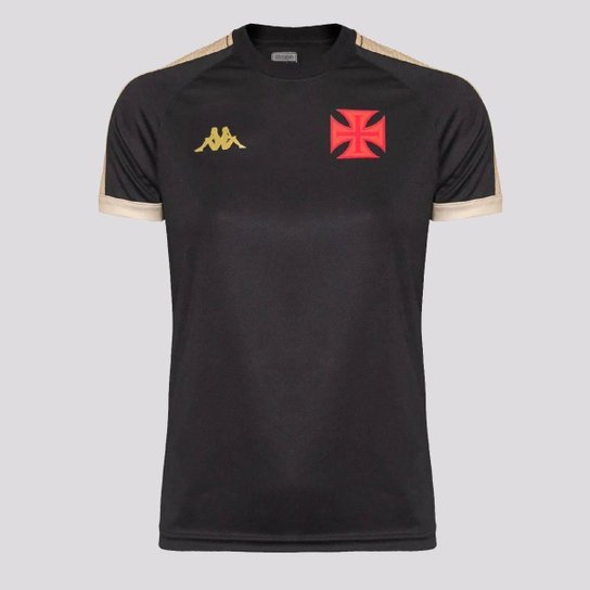 Camisa Kappa Vasco Supporter Gold Feminina Preta