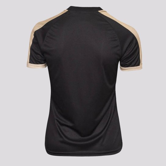 Camisa Kappa Vasco Supporter Gold Feminina Preta