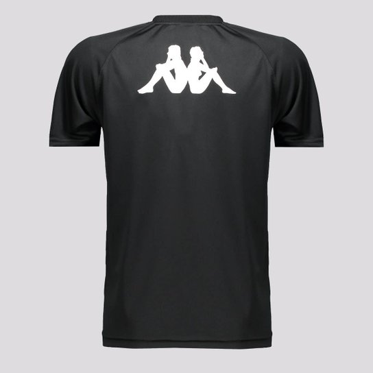 Camisa Kappa Vasco Supporter Type Juvenil Preta