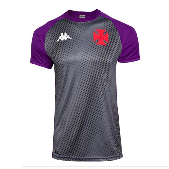 Camisa Kappa Vasco Treino Goleiro 2020 Masculina - Cinza+Roxo Menor preço em Camisa Kappa Vasco Treino Goleiro 2020 Masculina - Cinza+Roxo