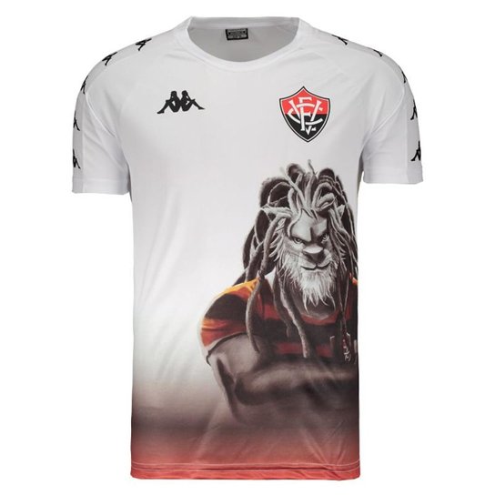 Camisa Kappa Vitória Aquecimento Jogador 2019 - Branco Menor preço em Camisa Kappa Vitória Aquecimento Jogador 2019 - Branco