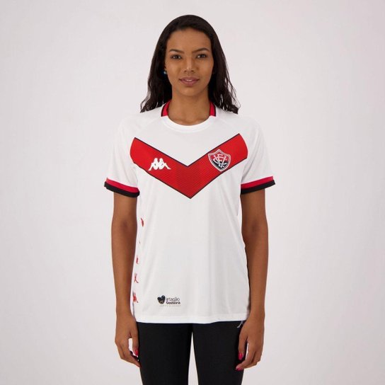 Camisa Kappa Vitória II 2019 Feminina - Branco Menor preço em Camisa Kappa Vitória II 2019 Feminina - Branco