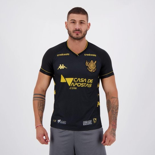 Camisa Kappa Vitória III 2020 - Preto Menor preço em Camisa Kappa Vitória III 2020 - Preto