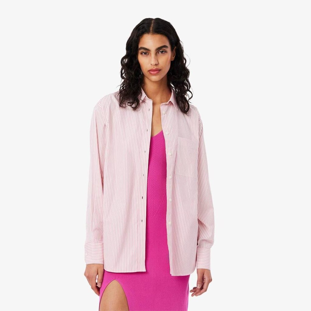 Camisa Lacoste em Popeline e Algodão tamanho extra grande Feminina