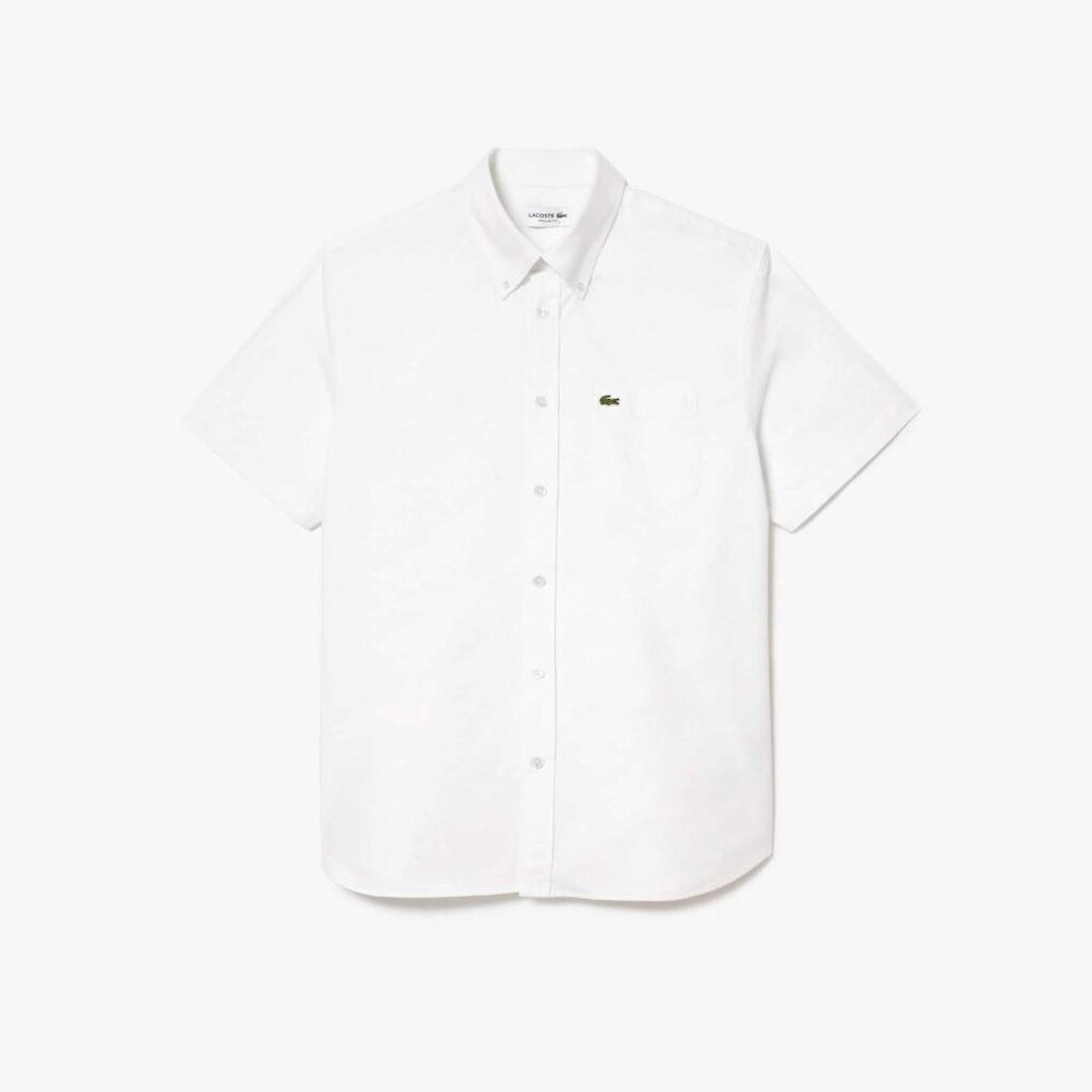Camisa Lacoste Regular Fit de Manga Curta em Oxford Masculina