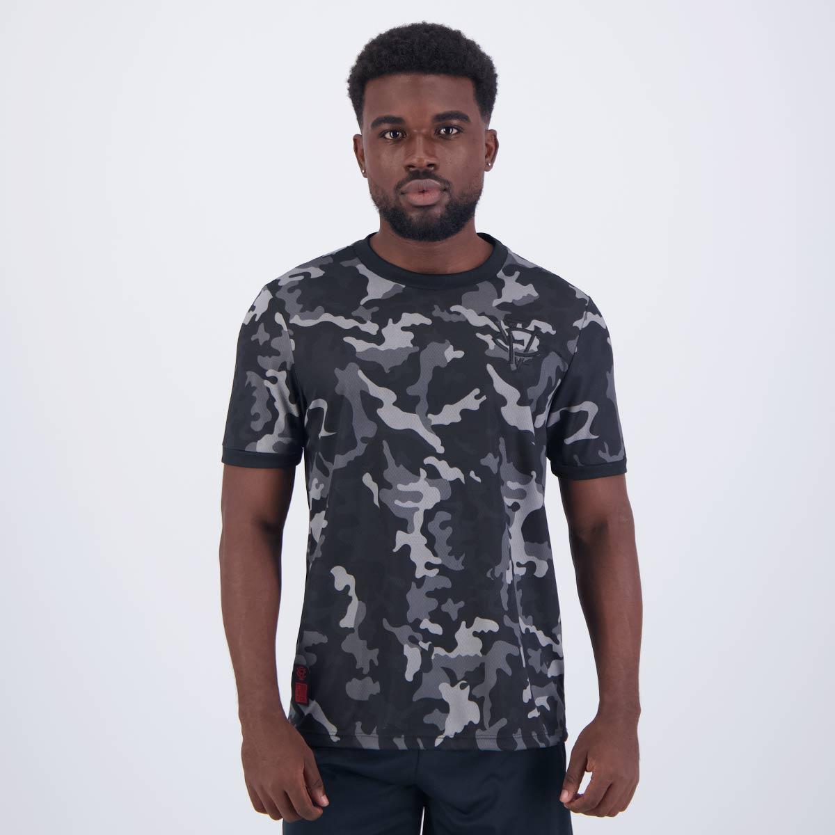 Camisa Leão Vitória Camuflada Preta