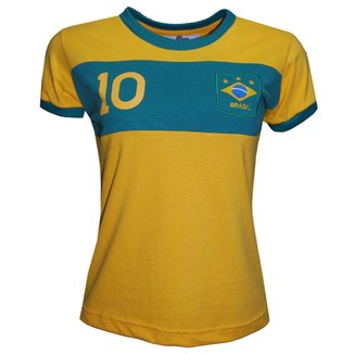 Camisa Liga Retrô Brasil Faixa Feminino