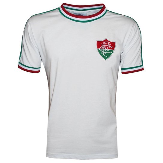Camisa Liga Retrô Fluminense 1980 Masculina - Branco Menor preço em Camisa Liga Retrô Fluminense 1980 Masculina - Branco