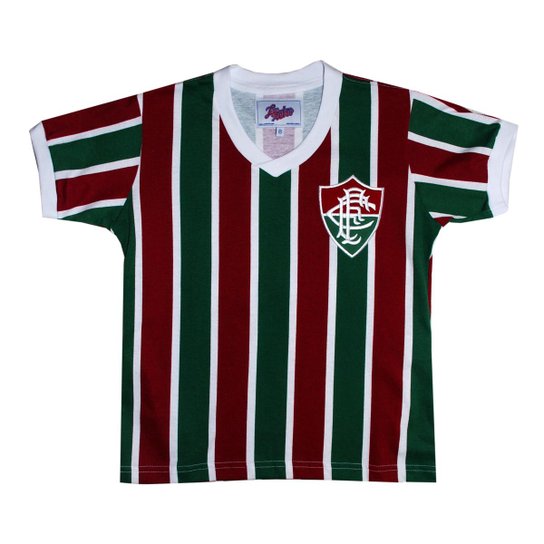 Camisa Liga Retrô Fluminense Mundial 1952 Infantil - Vermelho+Verde Menor preço em Camisa Liga Retrô Fluminense Mundial 1952 Infantil - Vermelho+Verde