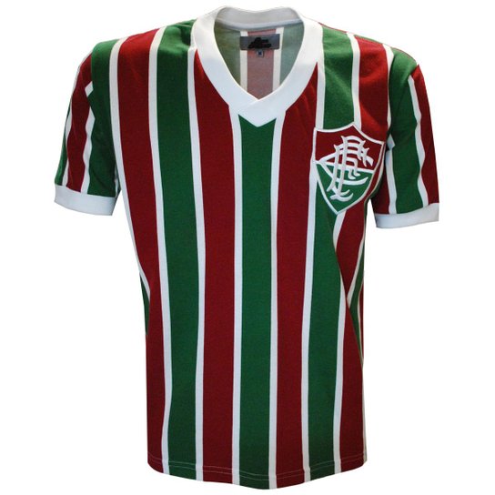 Camisa Liga Retrô Fluminense Mundial 1952 - Vermelho+Verde Menor preço em Camisa Liga Retrô Fluminense Mundial 1952 - Vermelho+Verde