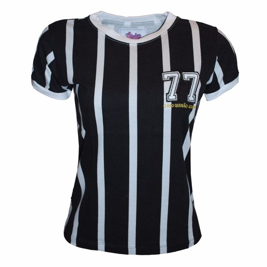 Camisa Liga Retrô Listrada 77 - Preto+Branco