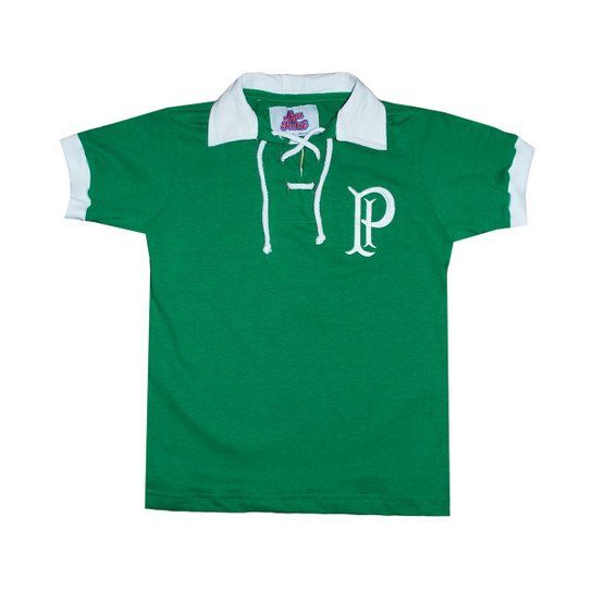 Camisa Liga Retrô Palmeiras 1914/15 Infantil - Verde Menor preço em Camisa Liga Retrô Palmeiras 1914/15 Infantil - Verde