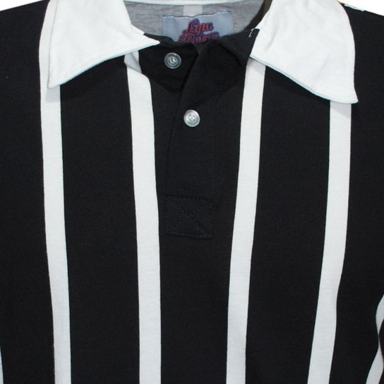 Camisa Liga Retrô Polo Botão Listrado Masculina