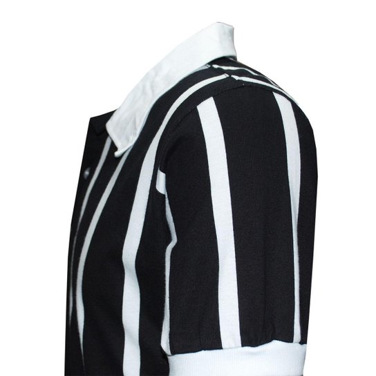 Camisa Liga Retrô Polo Botão Listrado Masculina