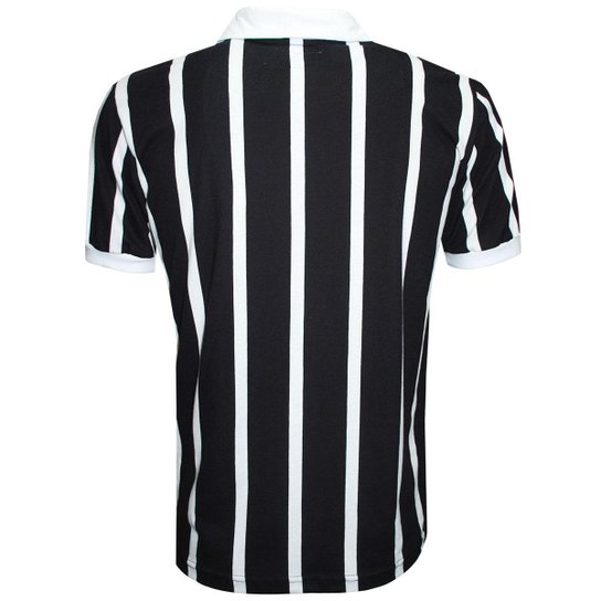 Camisa Liga Retrô Polo Botão Listrado Masculina