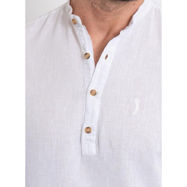 Camisa Linho Aleatory Manga Longa Excuse Branca - Branco | Netshoes