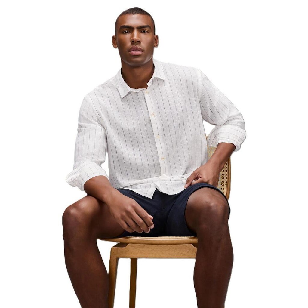 Camisa Linho Listrada Cascais Reserva