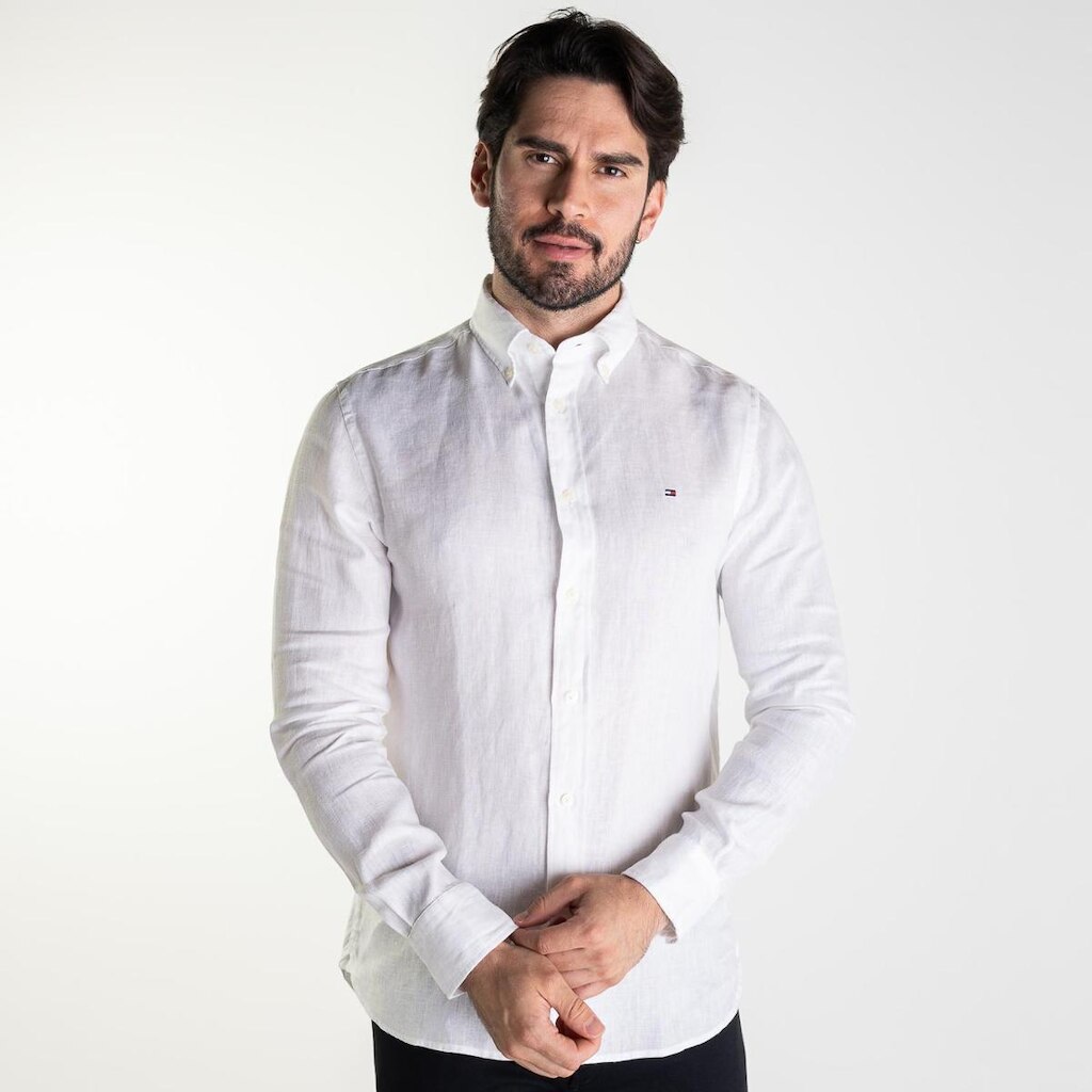 Camisa Linho Tommy Hilfiger Premium Branca