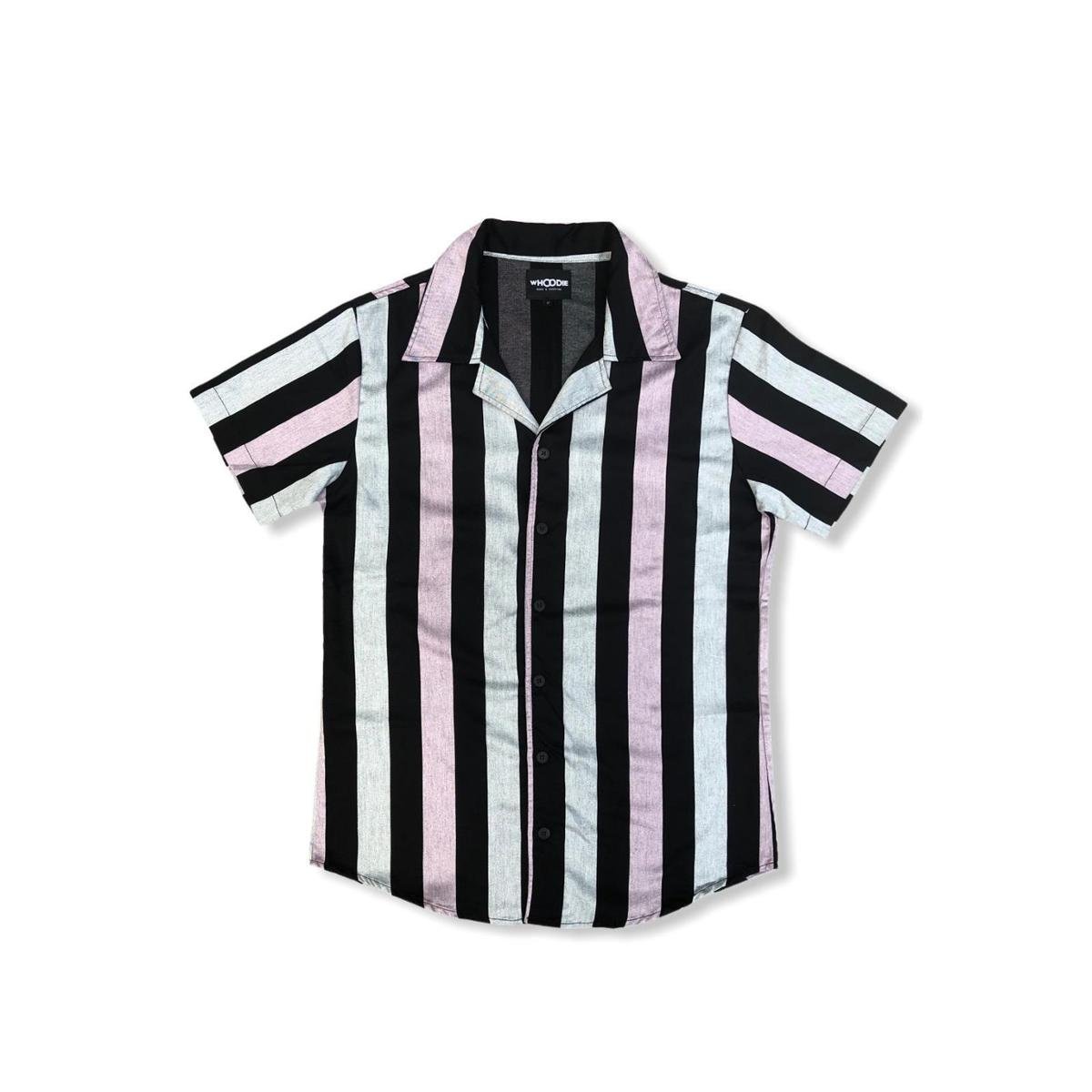 camisa rosa listrada masculina