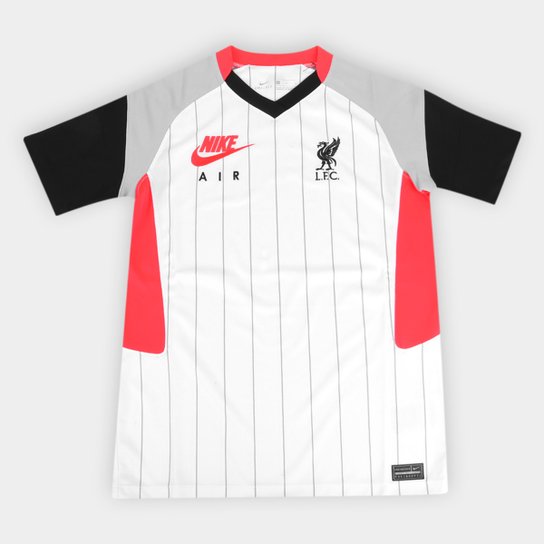 Camisa Liverpool Air Max 21/22 Nike Feminina - Branco+Preto Menor preço em Camisa Liverpool Air Max 21/22 Nike Feminina - Branco+Preto