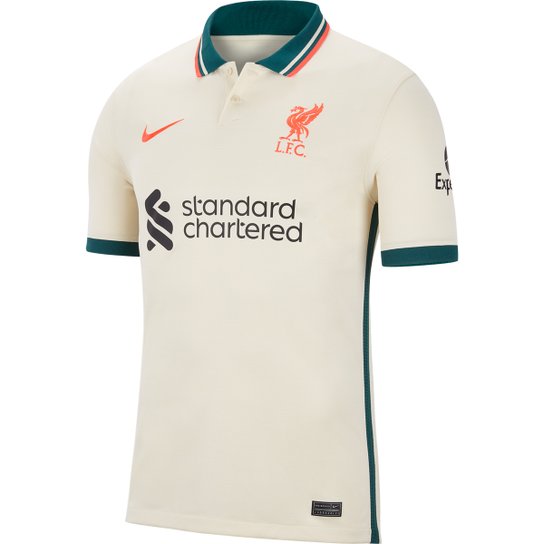 Camisa Liverpool Away 21/22 s/n° Torcedor Nike Masculina - Off White é ruim? Camisa Liverpool Away 21/22 s/n° Torcedor Nike Masculina - Off White é boa?
