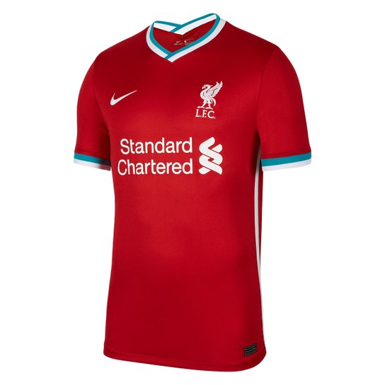 Camisa Liverpool Home 20/21 s/n° Torcedor Nike Masculina - Vermelho+Branco Menor preço em Camisa Liverpool Home 20/21 s/n° Torcedor Nike Masculina - Vermelho+Branco