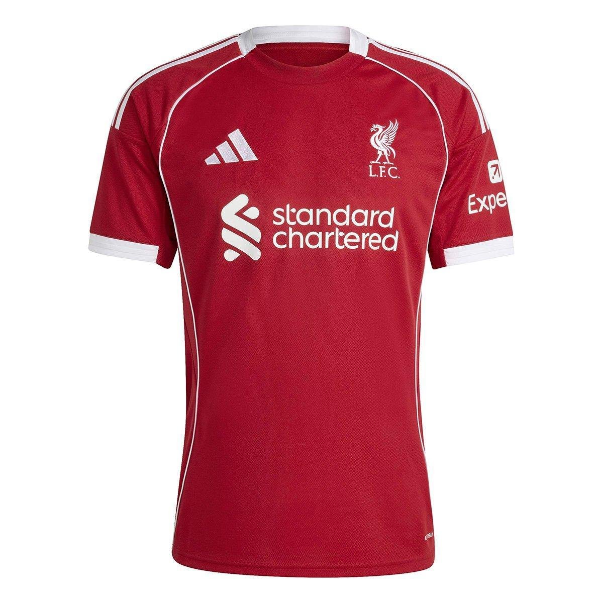 Camisa Liverpool Home 25/26 s/n Torcedor Adidas Masculina Menor preço em Camisa Liverpool Home 25/26 s/n Torcedor Adidas Masculina