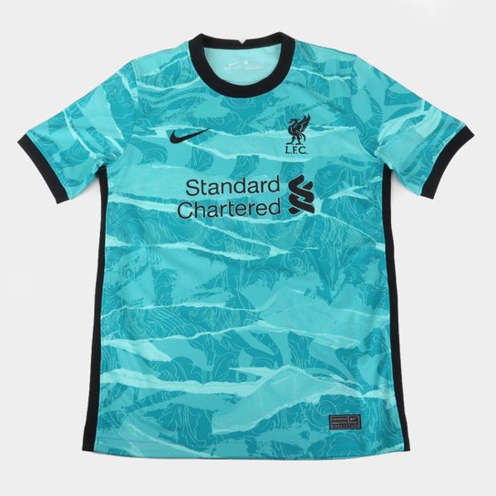 Camisa Liverpool Infantil Away 20/21 s/n° Torcedor Nike - Azul Turquesa+Preto é ruim? Camisa Liverpool Infantil Away 20/21 s/n° Torcedor Nike - Azul Turquesa+Preto é boa?